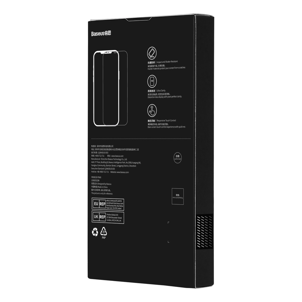 Baseus Full Screen Tempered Glass for iPhone 14 Pro Max with Speaker Cover 0.3mm + Mounting Frame - OUTLET