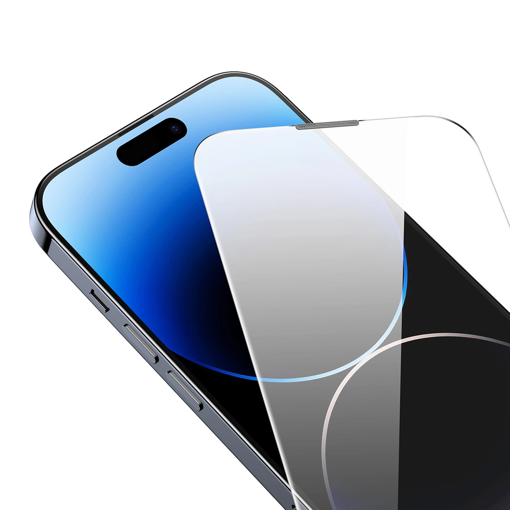 Baseus Full Screen Tempered Glass for iPhone 14 Pro Max with Speaker Cover 0.3mm + Mounting Frame - OUTLET