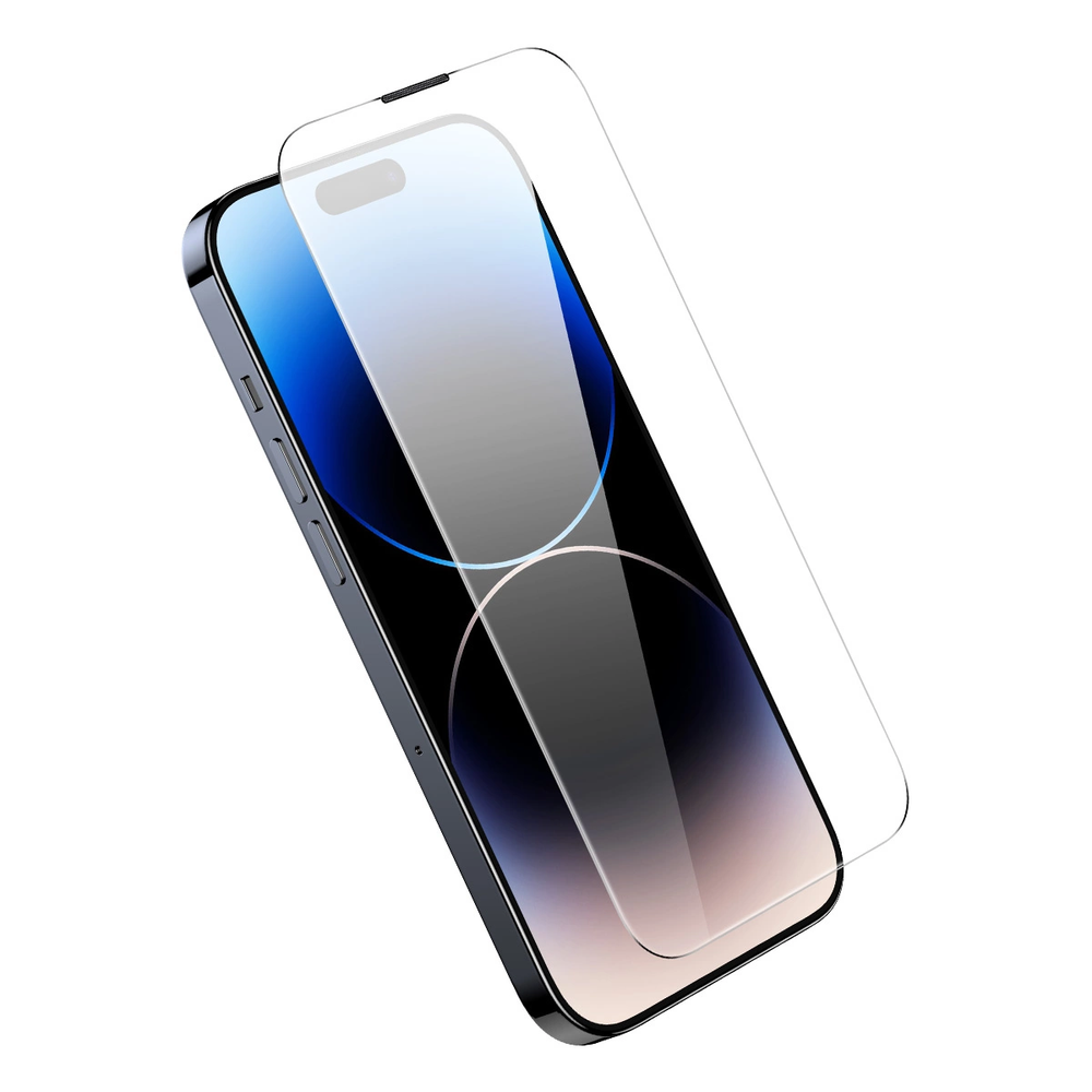 Baseus Full Screen Tempered Glass for iPhone 14 Pro Max with Speaker Cover 0.3mm + Mounting Frame - OUTLET