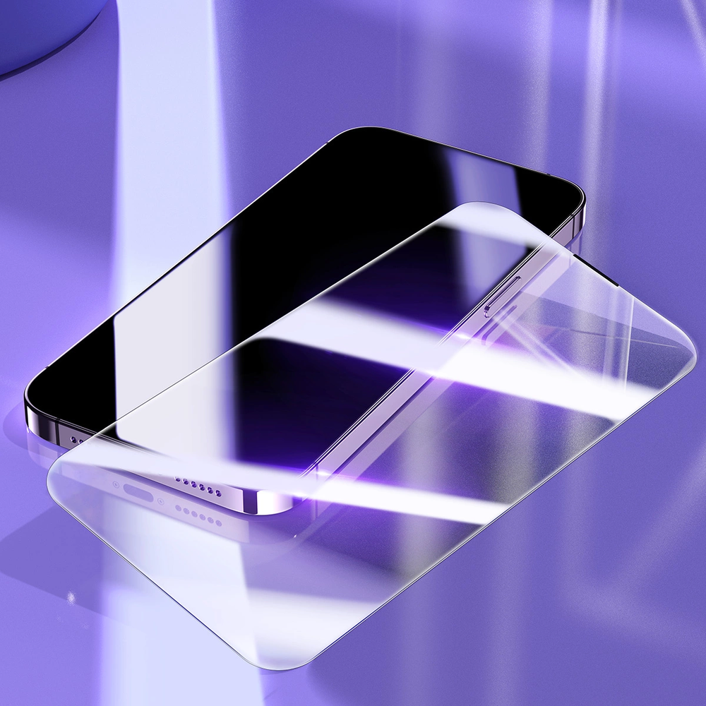 Baseus Full Screen Tempered Glass for iPhone 14 Pro Max with Speaker Cover 0.3mm + Mounting Frame - OUTLET