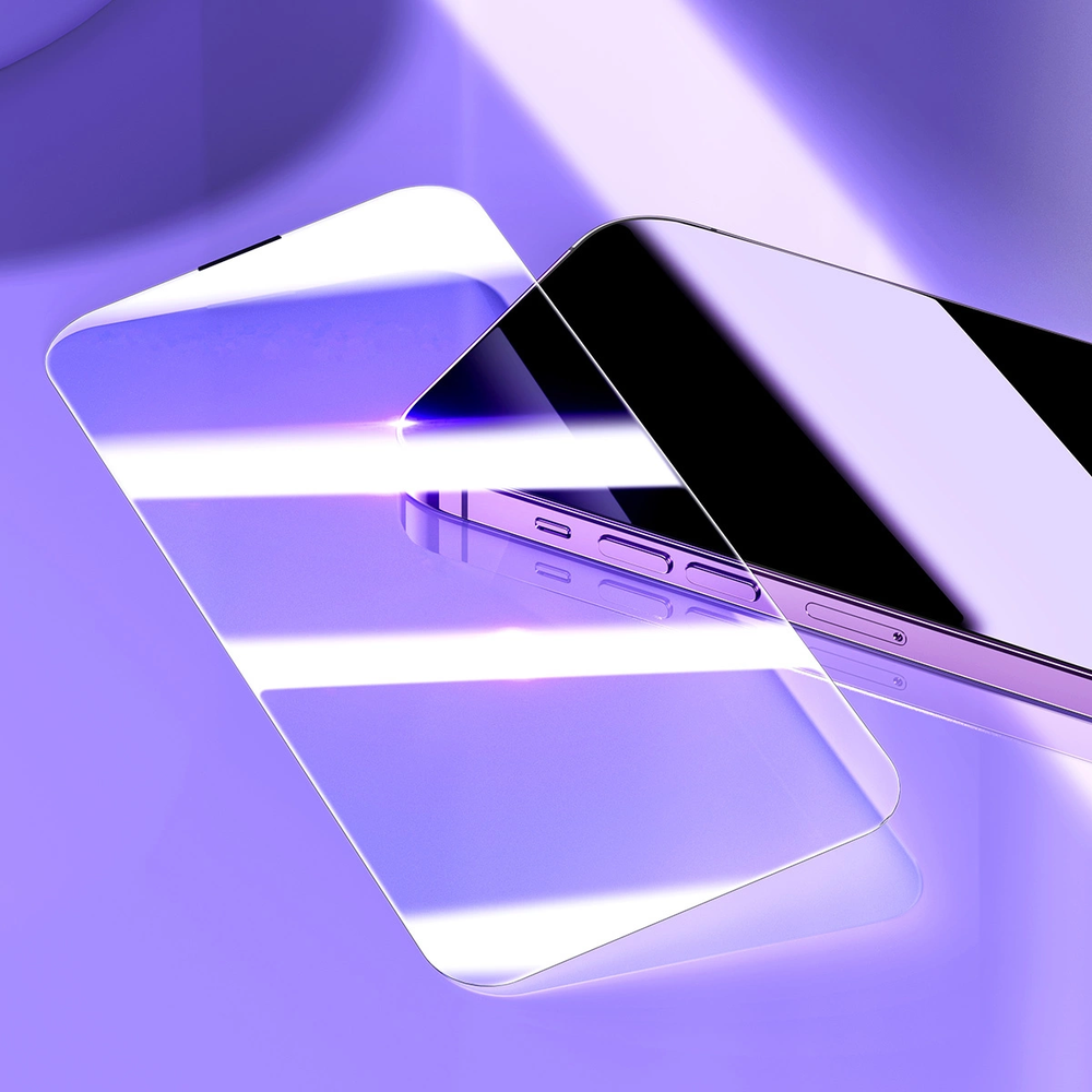 Baseus Full Screen Tempered Glass for iPhone 14 Pro Max with Speaker Cover 0.3mm + Mounting Frame - OUTLET