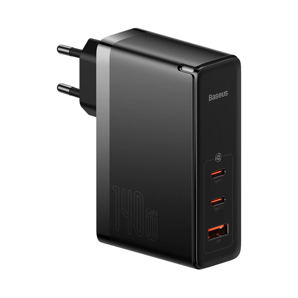 Baseus GaN5 Pro greitas įkroviklis 2C+U 140W (juodas)