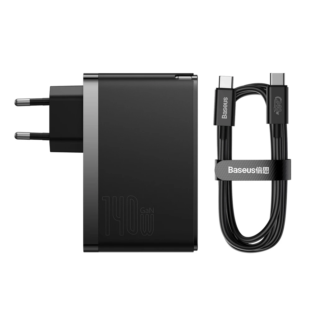 Baseus GaN5 Pro greitas įkroviklis 2C+U 140W (juodas)
