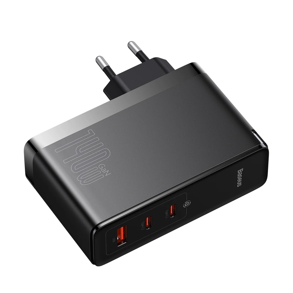 Baseus GaN5 Pro greitas įkroviklis 2C+U 140W (juodas)