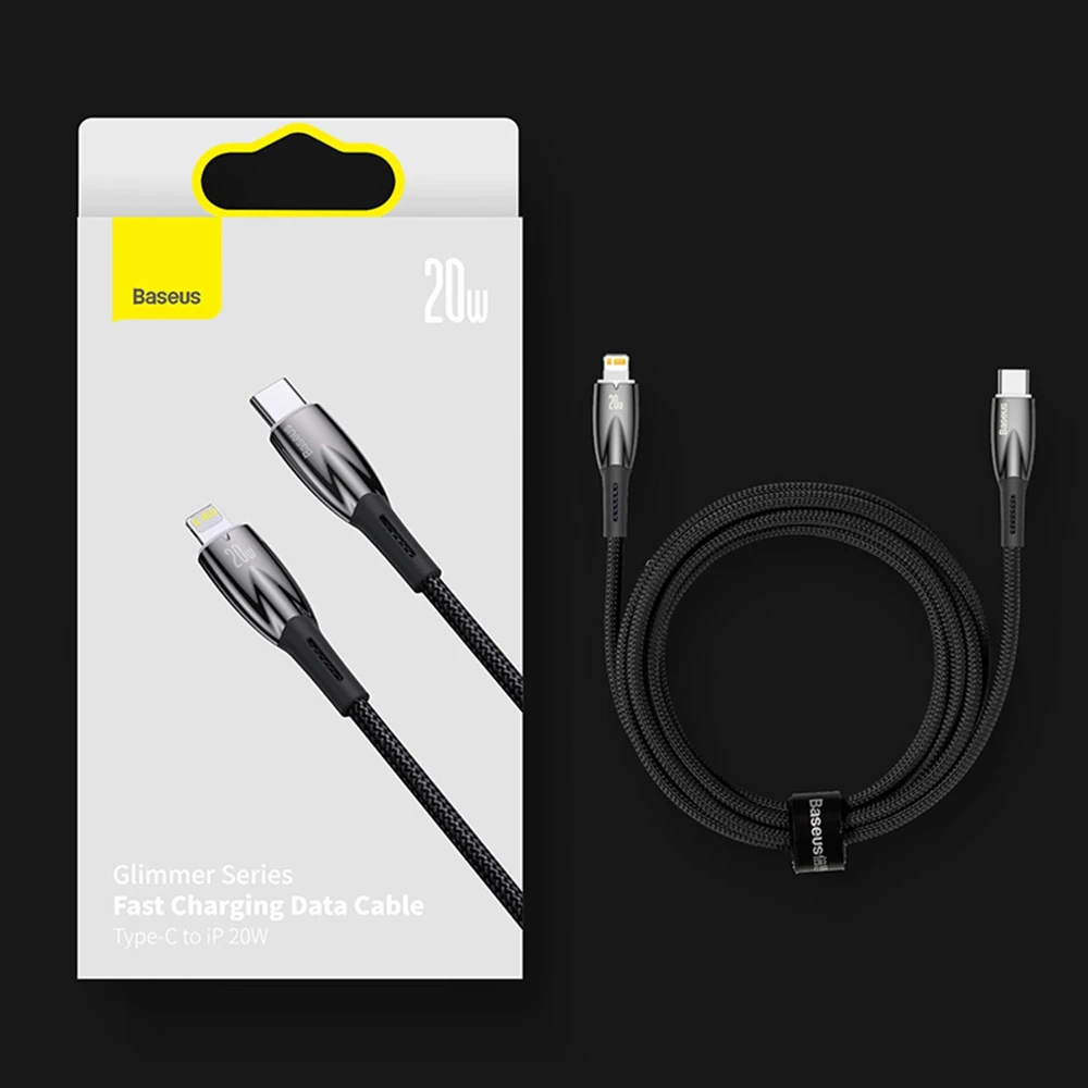 USB laidas, skirtas USB-C Baseus Glimmer serijai, 100 W, 1 m (juodas)