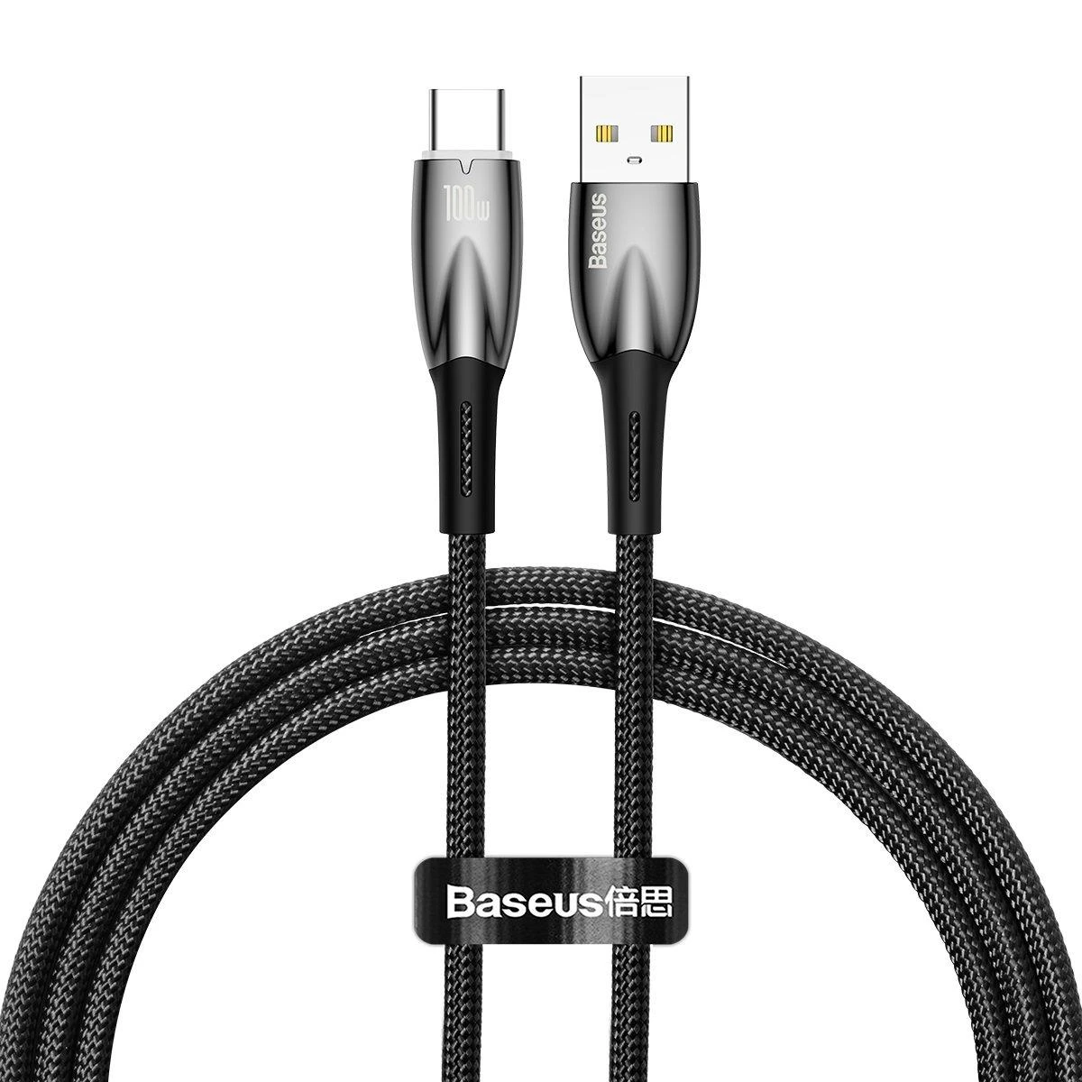 USB laidas, skirtas USB-C Baseus Glimmer serijai, 100 W, 1 m (juodas)