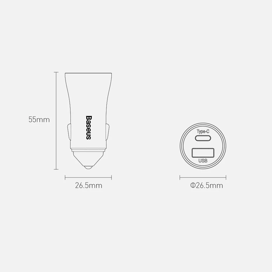 Baseus Golden Contactor Pro USB + USB-C QC4.0 + PD SCP 40W automobilinis įkroviklis + USB - USB-C kabelis 1m