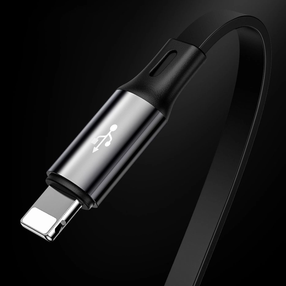Baseus Golden Loop 3in1 extendable cable USB - micro USB / Lightning / USB-C 3.5A 35cm - 120cm juodas (CAMLT-JH01) - OUTLET (Atnaujinta)