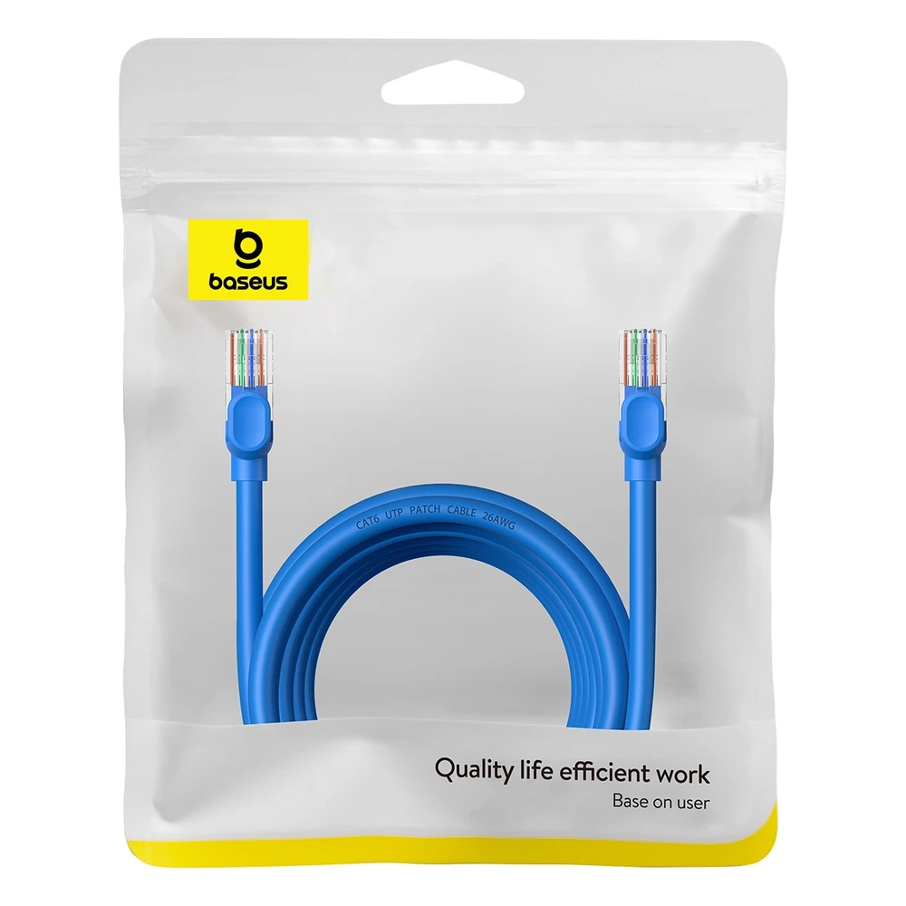 Apvalus kabelis Baseus Ethernet RJ45, Cat.6, 5m (mėlynas)