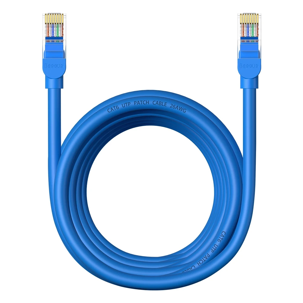 Apvalus kabelis Baseus Ethernet RJ45, Cat.6, 5m (mėlynas)