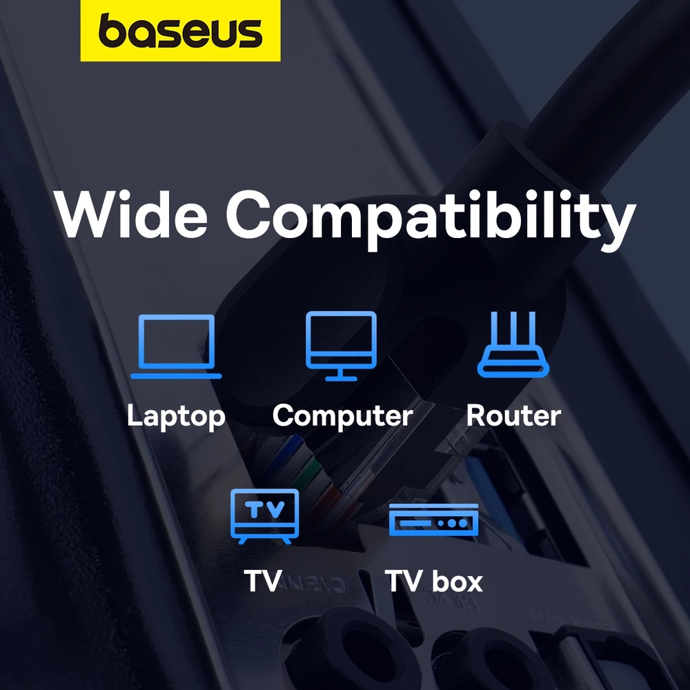 Apvalus kabelis Baseus Ethernet RJ45, Cat.6, 5m (mėlynas)