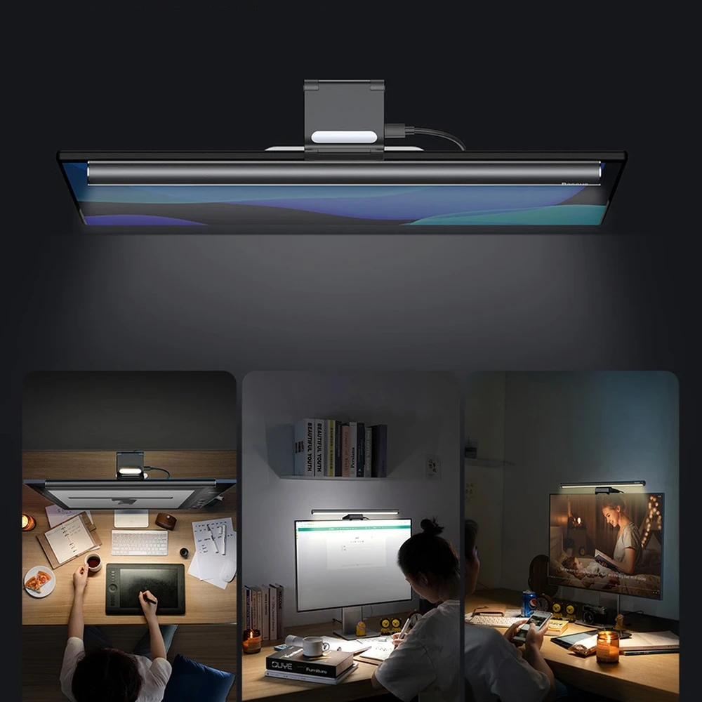 Baseus i-wok2 LED lempa stalinio kompiuterio monitoriaus ekrano apšvietimui, juoda (DGIW000101)