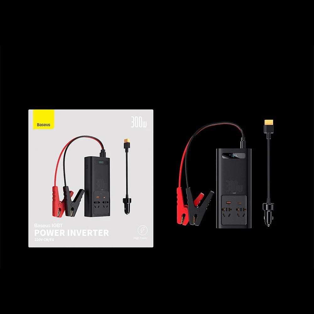 Power Inverteris Baseus 300W (220V CN/EU) - juodas