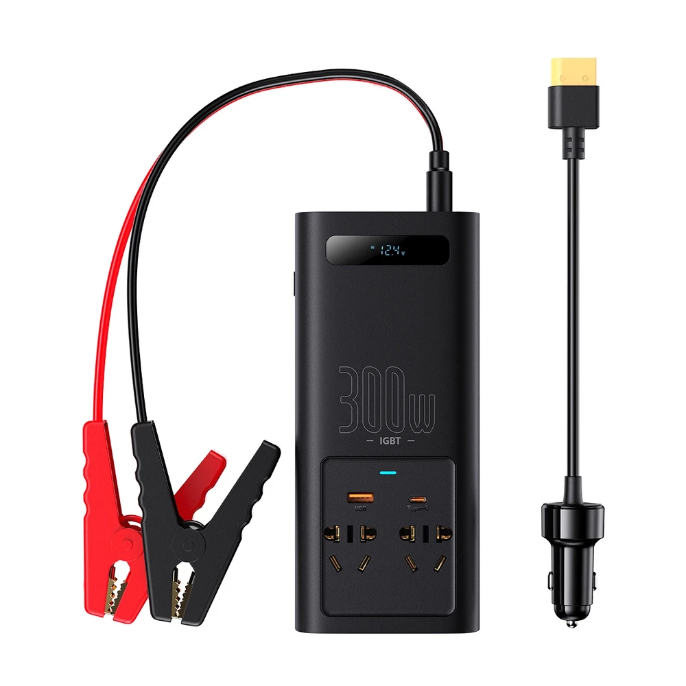 Power Inverteris Baseus 300W (220V CN/EU) - juodas