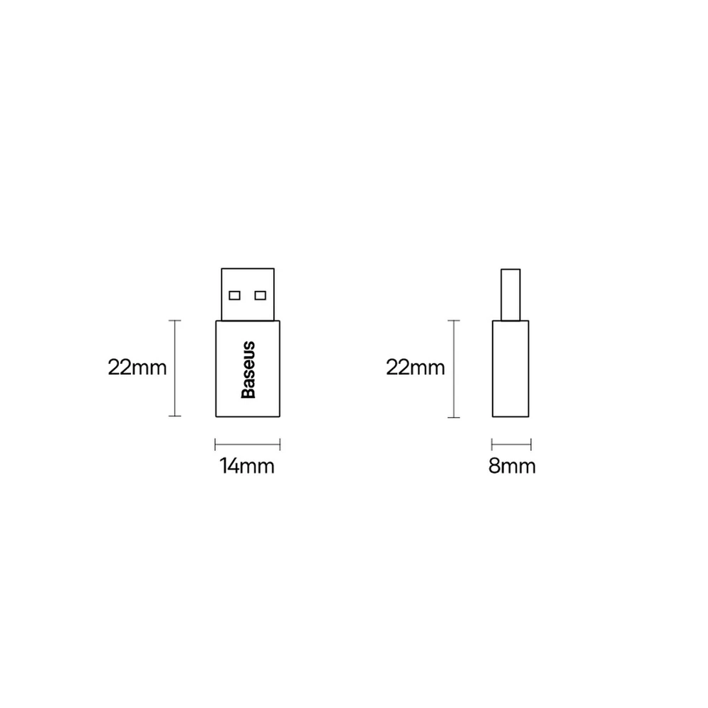 Baseus Ingenuity USB-A – USB-C OTG adapteris - Mėlynas