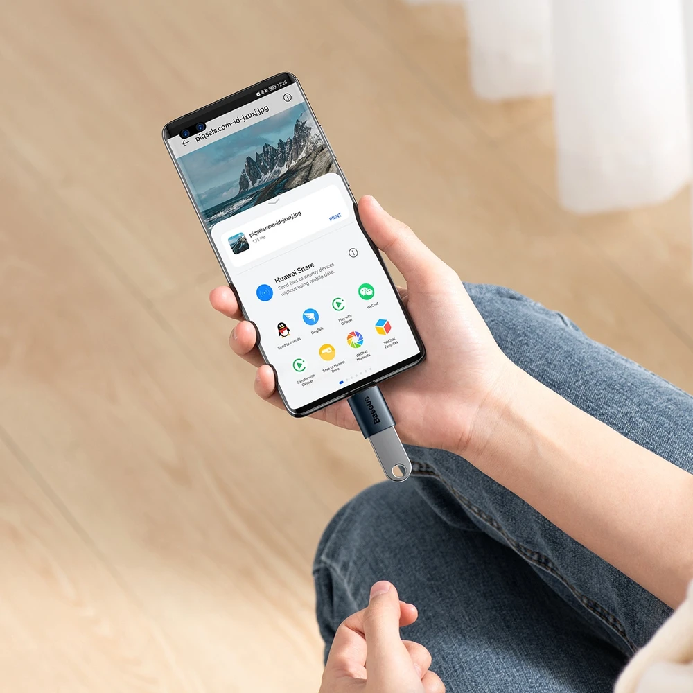 Baseus Ingenuity USB-C – USB-A OTG adapteris - Mėlynas