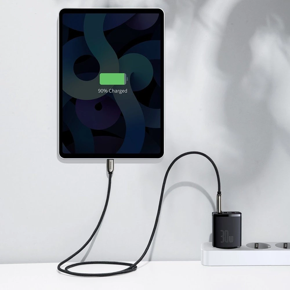 Baseus Sieninis įkroviklis 30W 2xUSB + USB-C QC3.0 PD3.0, juodas