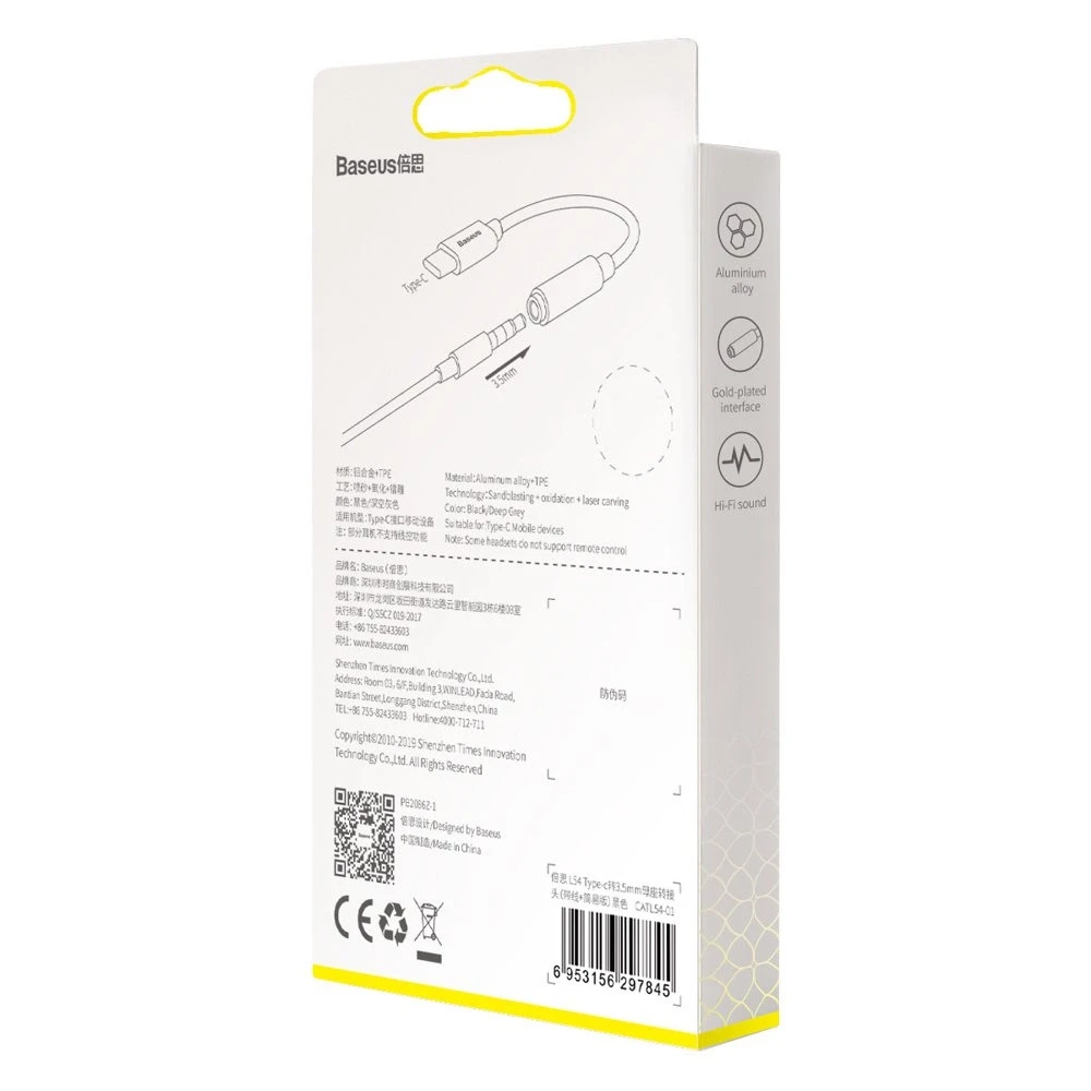 Adapteris USB C kištukas - 3.5mm stereo lizdas BASEUS