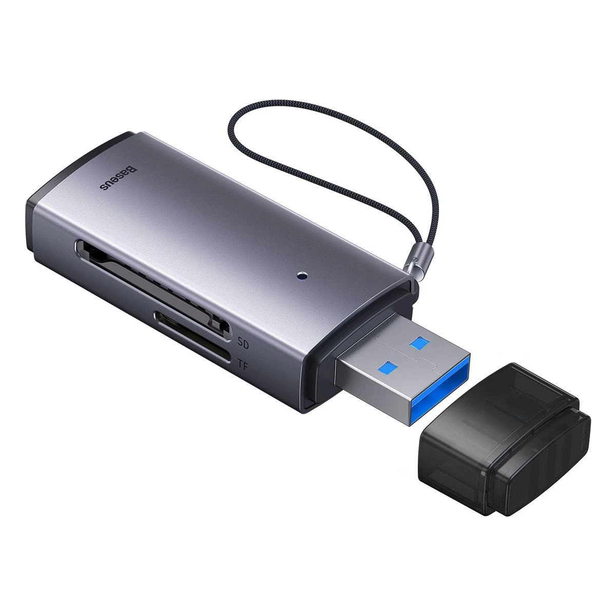 Baseus Lite serijos SD/TF atminties kortelių skaitytuvas, USB - pilkas