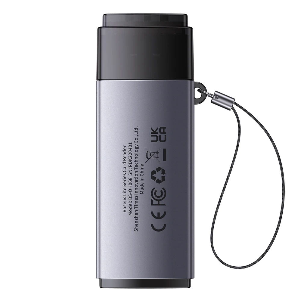 Baseus Lite serijos SD/TF atminties kortelių skaitytuvas, USB - pilkas