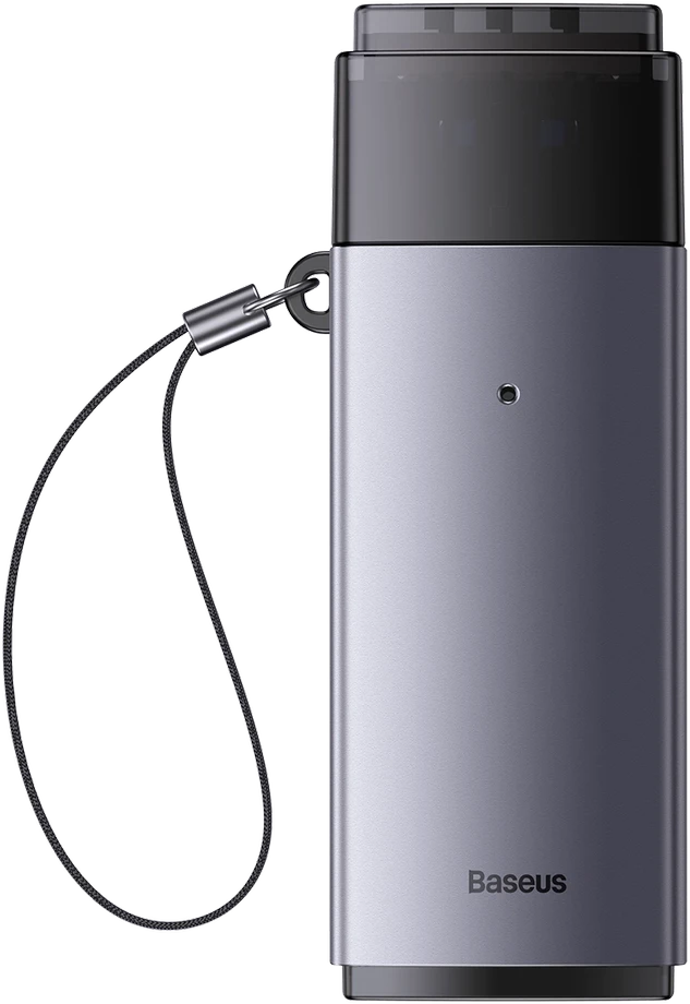 Baseus Lite serijos SD/TF atminties kortelių skaitytuvas, USB - pilkas