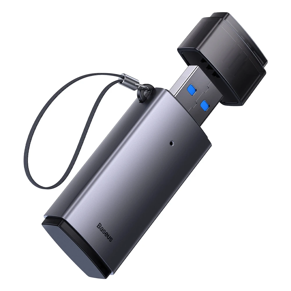 Baseus Lite serijos SD/TF atminties kortelių skaitytuvas, USB - pilkas