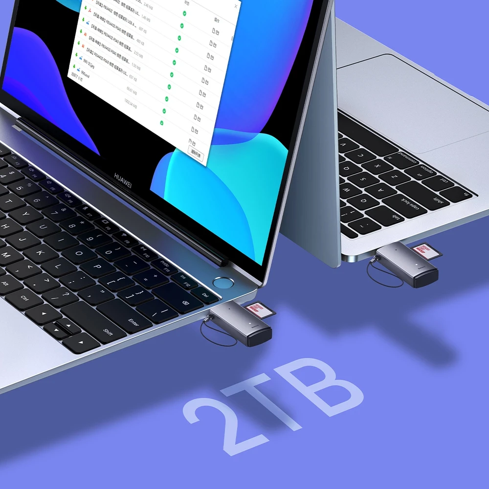 Baseus Lite serijos SD/TF atminties kortelių skaitytuvas, USB - pilkas