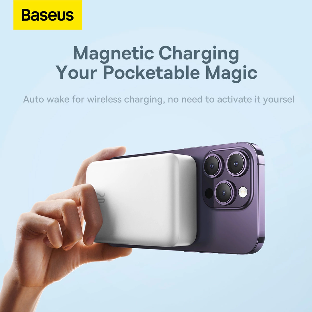 Baseus Magnetic Mini 20000mAh 20W MagSafe Powerbank - baltas