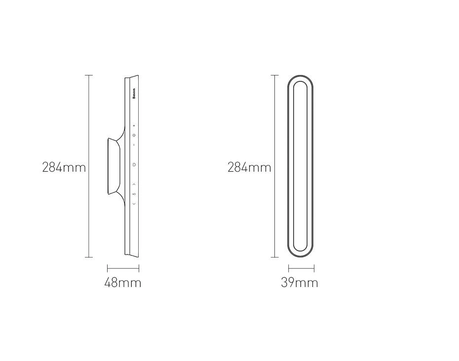 Baseus Įkraunamas šviestuvas pakabinamas po lentyna 5W 1800mAh, šviesos srautas ≥100lm
