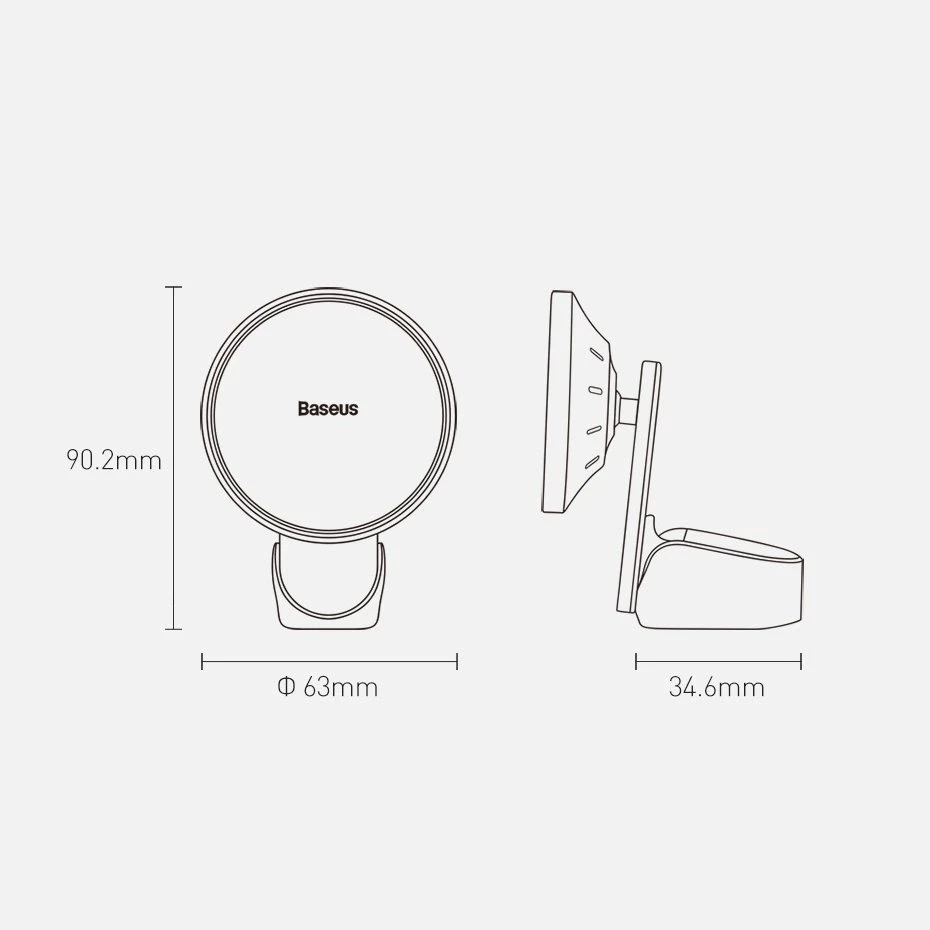 Baseus Automobilinis magnetinis laikiklis iPhone telefonams su belaidžiu įkrovimu 15W