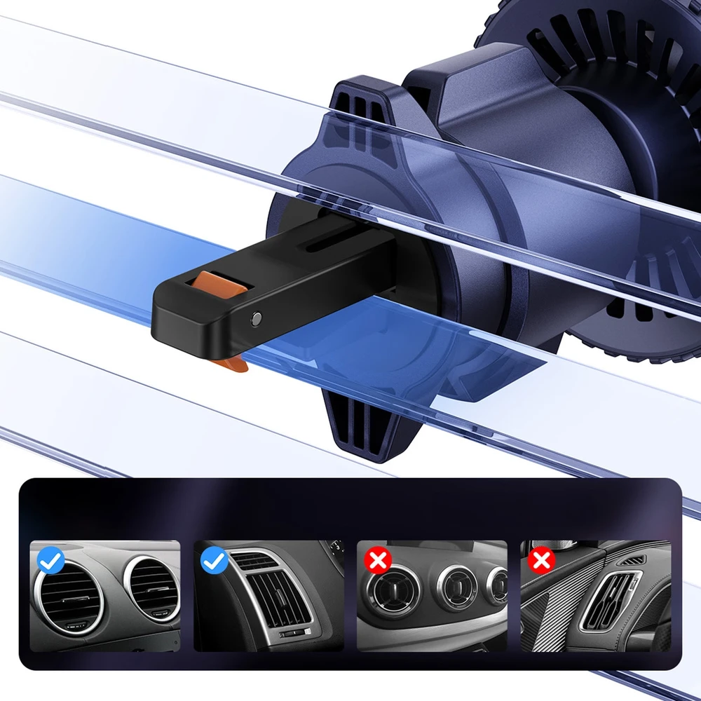 Automobilinis laikiklis su indukciniu įkrovikliu Baseus MagPro 15W Qi2.0 (juodas)