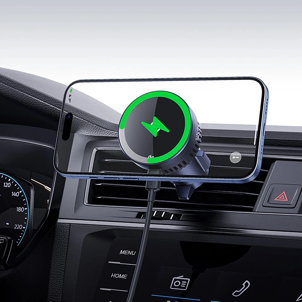 Automobilinis laikiklis su indukciniu įkrovikliu Baseus MagPro 15W Qi2.0 (juodas)