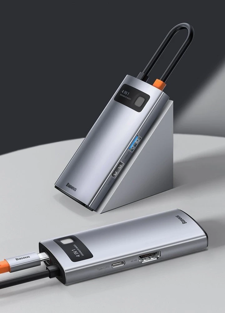 Jungčių stotelė / adapteris USB C kištukas - 4 rūšių jungtys Metal Gleam BASEUS