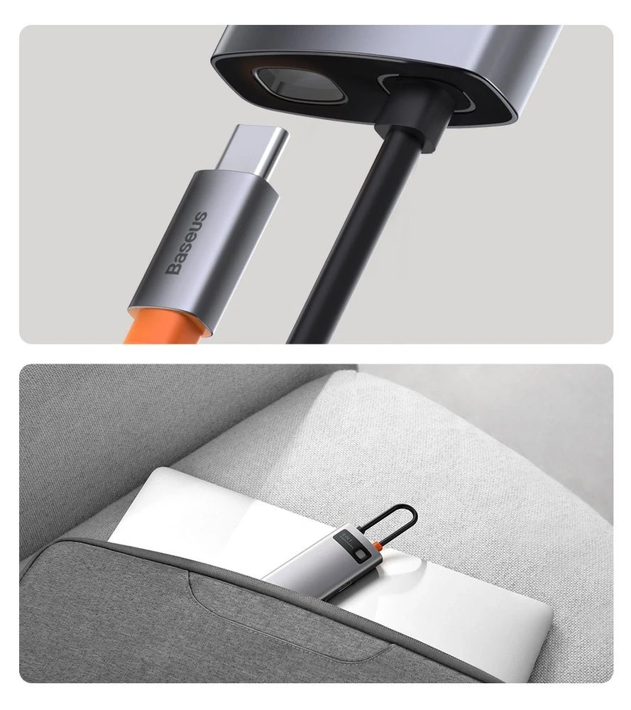 Jungčių stotelė / adapteris USB C kištukas - 8 rūšių jungtys Metal Gleam BASEUS