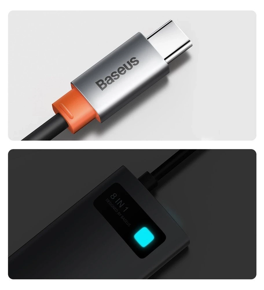 Jungčių stotelė / adapteris USB C kištukas - 8 rūšių jungtys Metal Gleam BASEUS
