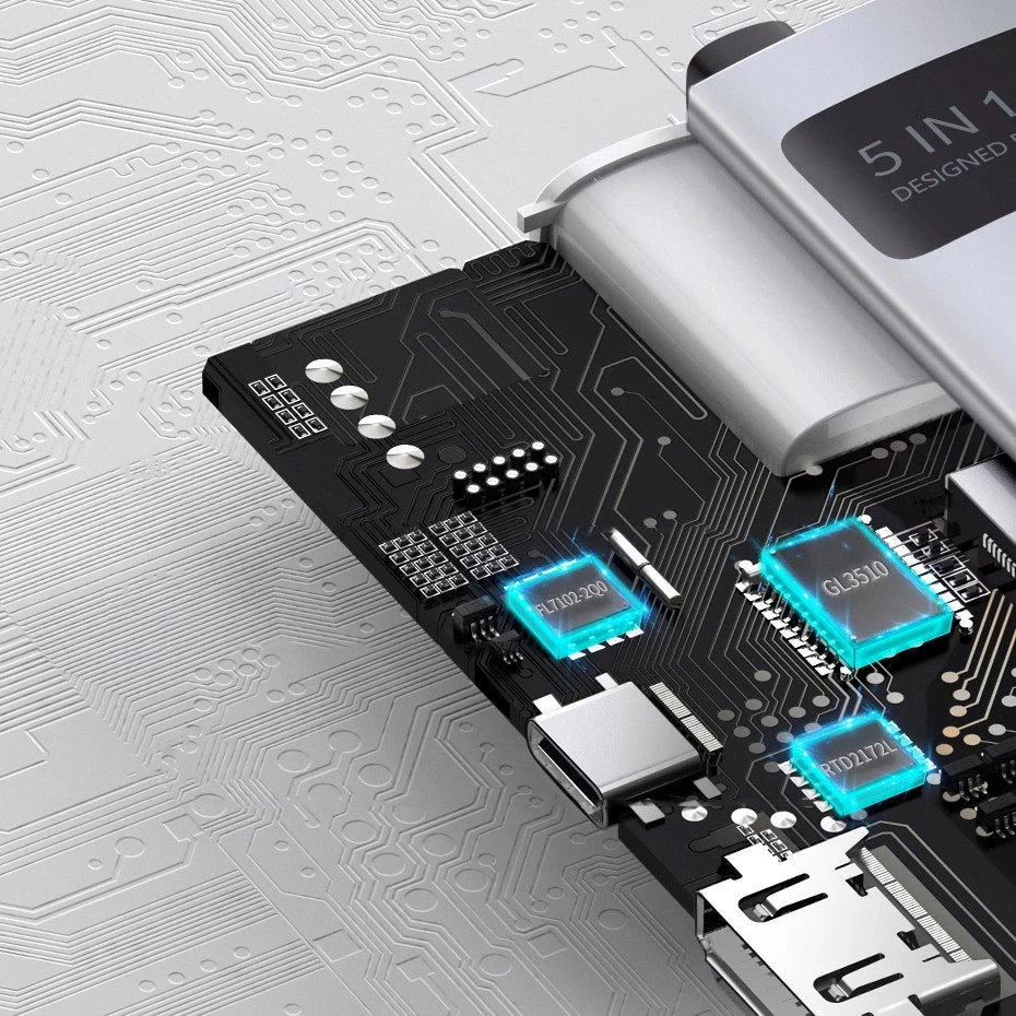 Baseus adapteris 5in1 USB-C šakotuvas 3x USB 3.0 + HDMI + USB-C PD