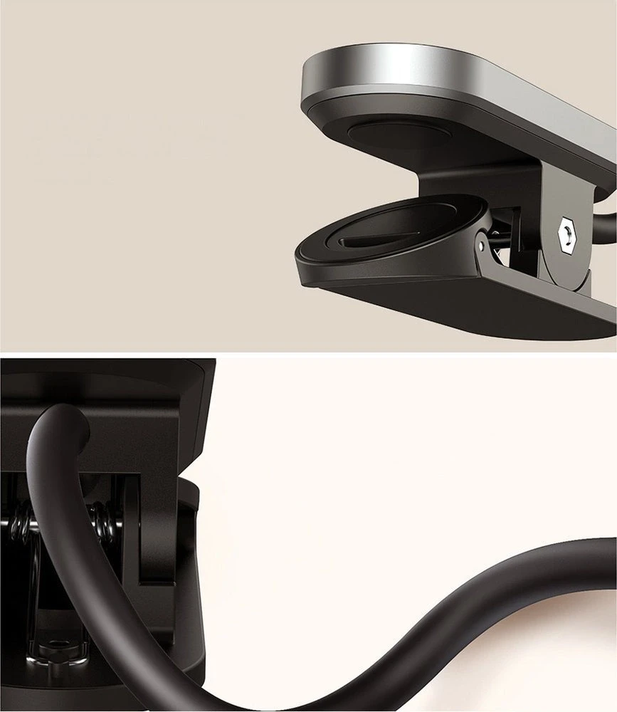 Baseus Prisegama skaitymo LED lempa, įkraunama USB, 3W, neutraliai balta