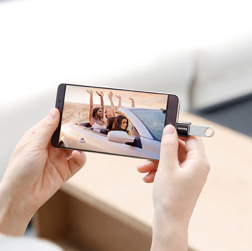 Adapteris Baseus USB C kištukas, micro USB B lizdas, OTG funkcija