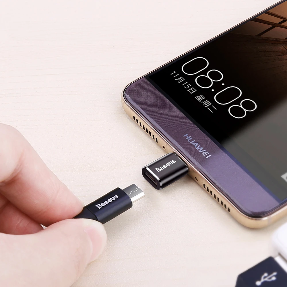Adapteris Baseus USB C kištukas, micro USB B lizdas, OTG funkcija
