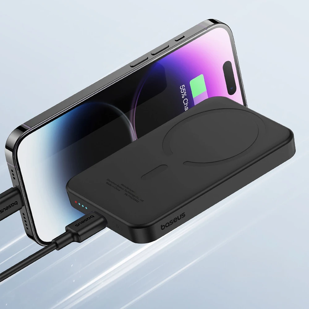 Magnetinis Mini Powerbank Baseus 5000mAh 20W (juodas)