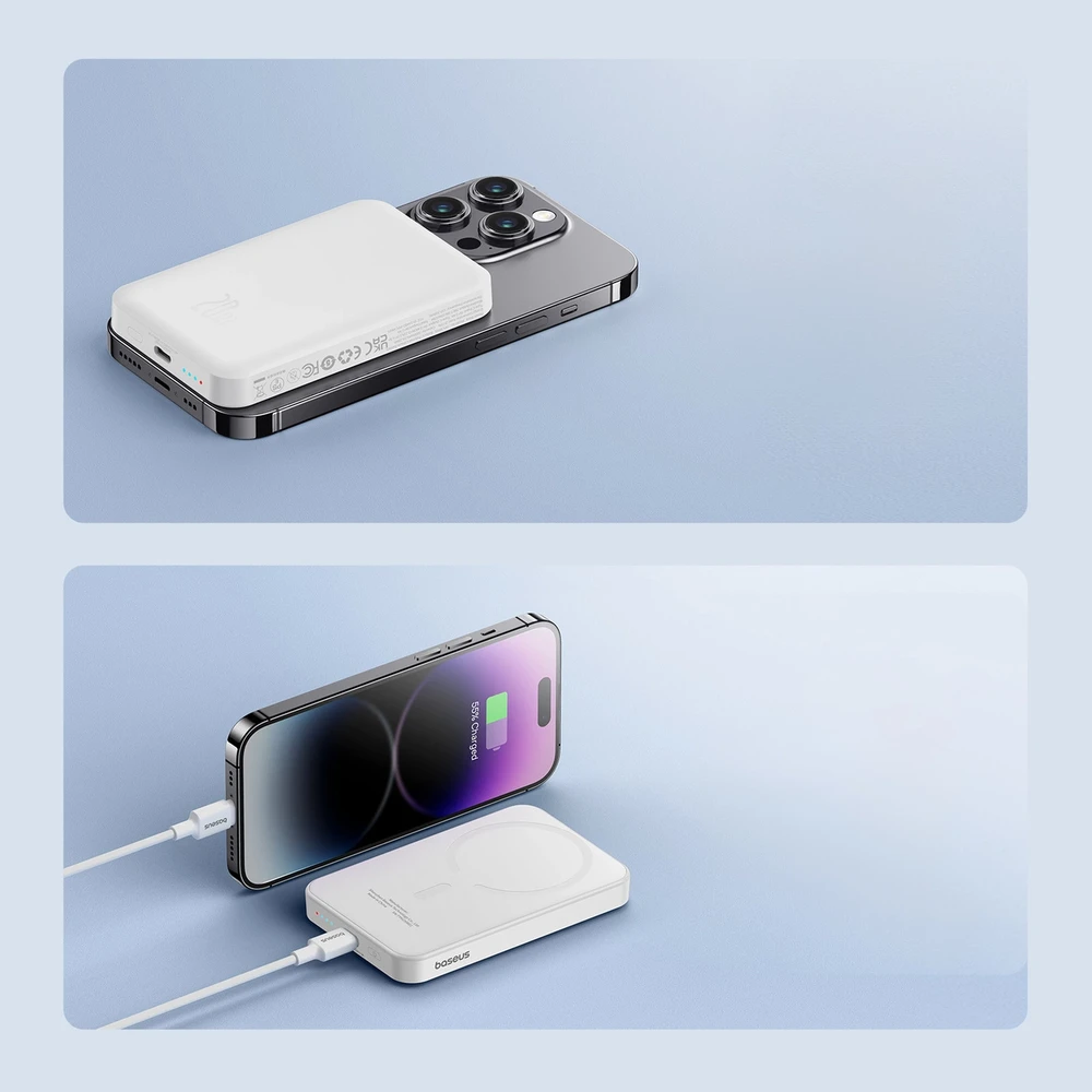 Magnetinis Mini Powerbank Baseus 5000mAh 20W (baltas)