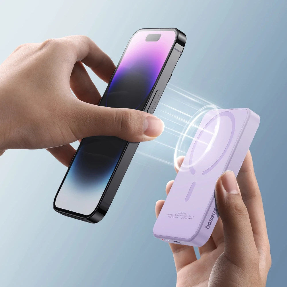 Magnetinis Mini Powerbank Baseus 5000mAh 20W (violetinė)