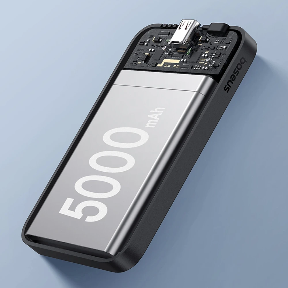 Magnetinis Mini Powerbank Baseus 5000mAh 20W (juodas)