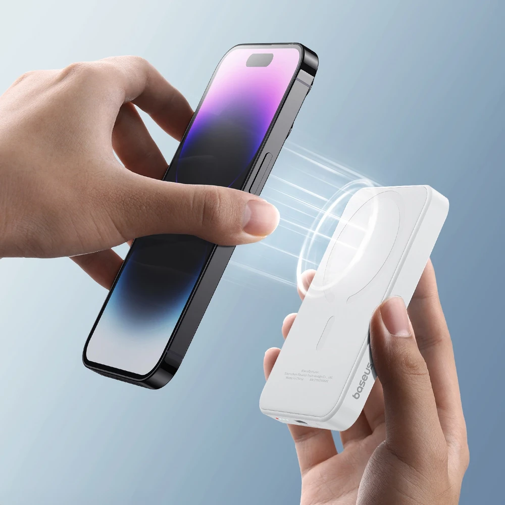 Magnetinis Mini Powerbank Baseus 5000mAh 20W (baltas)