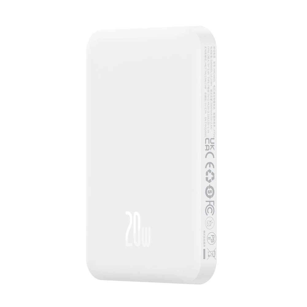 Magnetinis Mini Powerbank Baseus 5000mAh 20W (baltas)