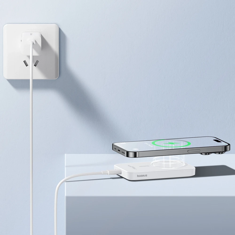 Magnetinis Mini Powerbank Baseus 5000mAh 20W (baltas)