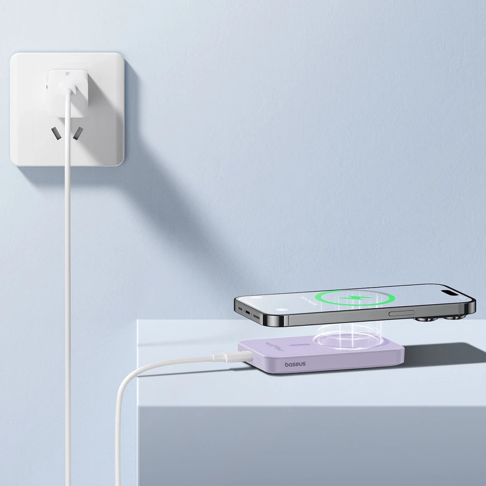 Magnetinis Mini Powerbank Baseus 5000mAh 20W (violetinė)