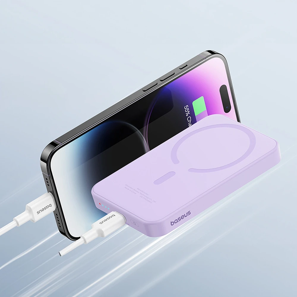 Magnetinis Mini Powerbank Baseus 5000mAh 20W (violetinė)