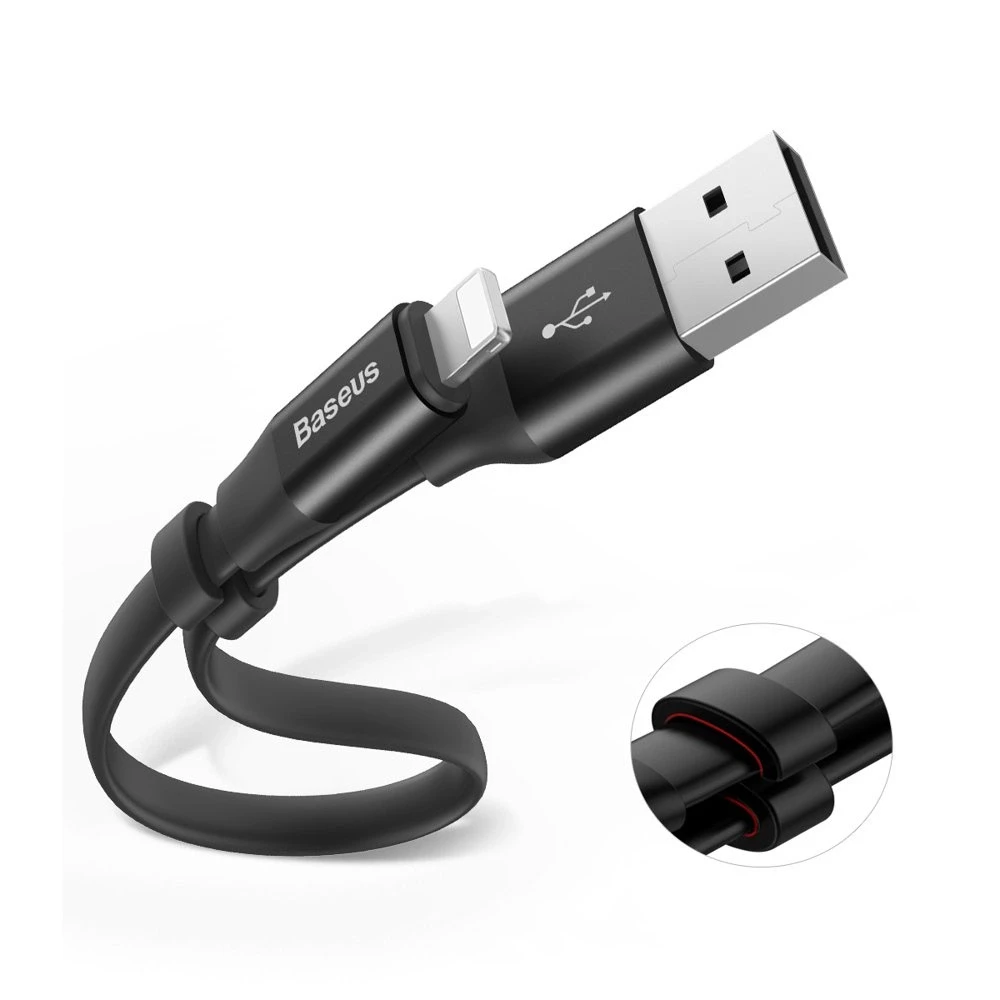 Baseus CALMBJ-B01 Nimble Portable kabelis Apple 23cm juodos spalvos