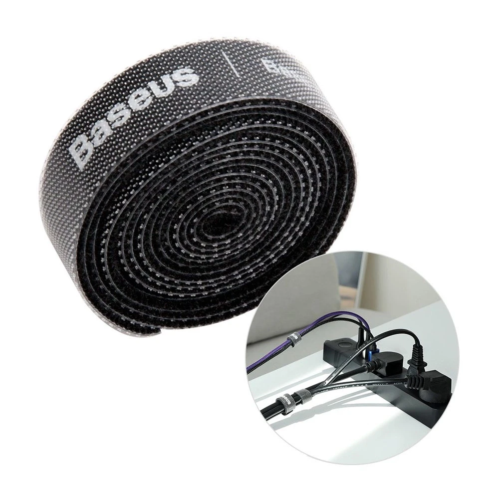 Kabelių surišimo juosta, "Velcro", 1m juoda BASEUS